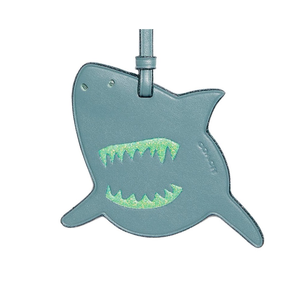 Coach 21518 Marine Blue Leather Sharky Bag Charm - Picture 2 of 6